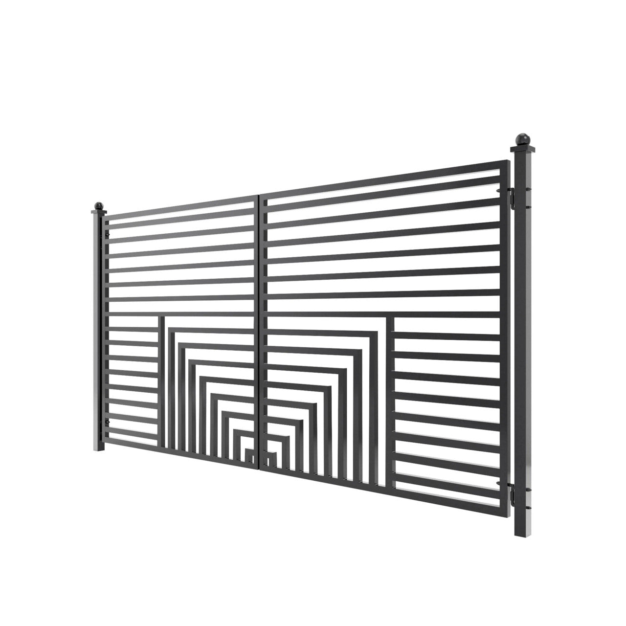 Aleko Steel Dual Swing Driveway Gate - Florence Style - 12 x 6 Feet