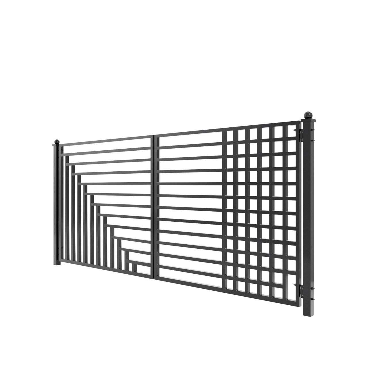 Aleko Steel Dual Swing Driveway Gate - Kyiv Style - 12 x 6 Feet