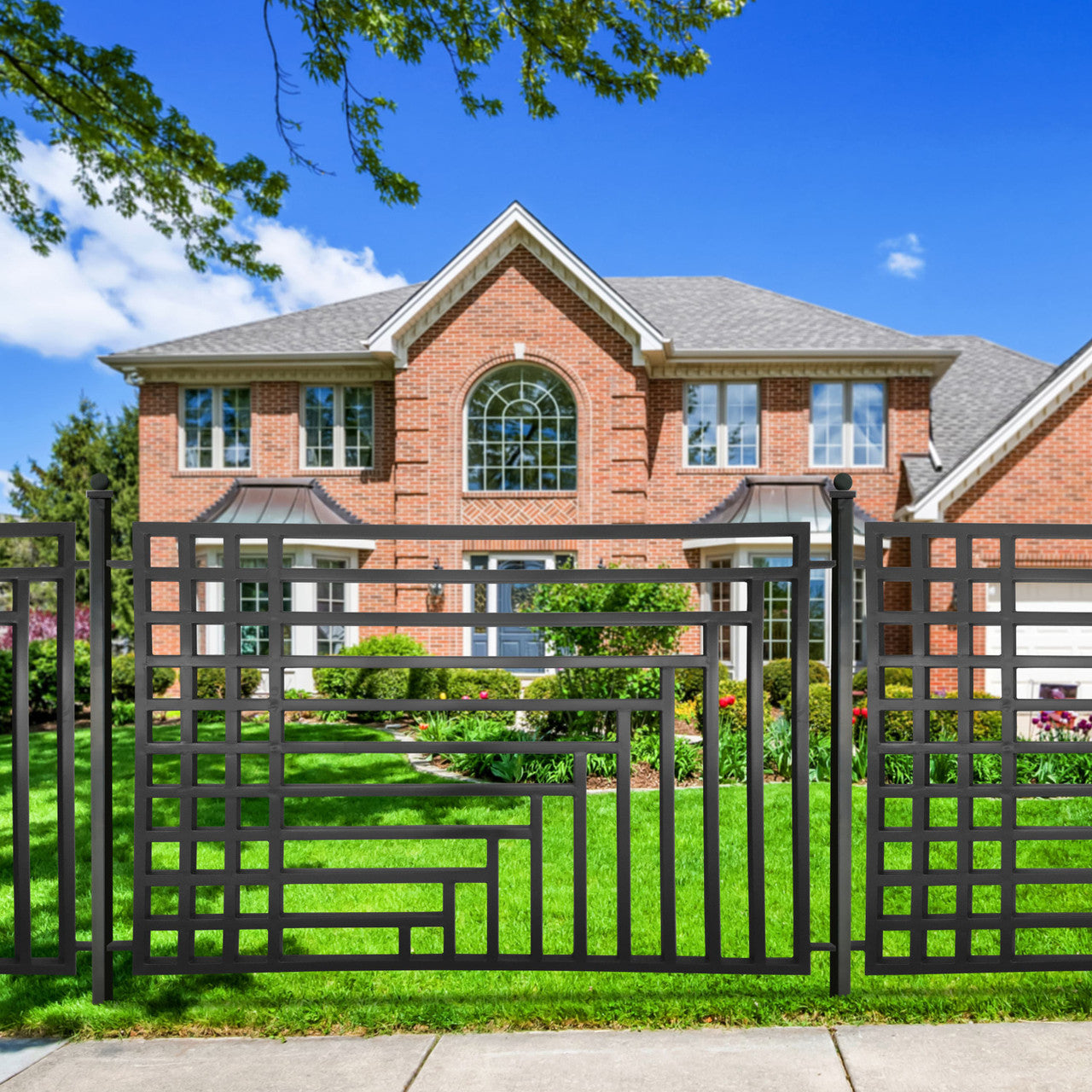 Aleko Steel Fence – Kyiv Style – 8x5 ft. - FENCEKYIV-AP