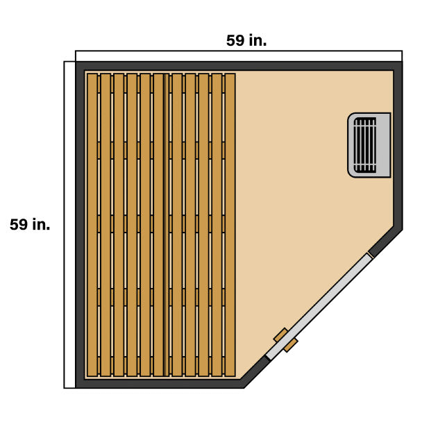 Aleko Viola Canadian Hemlock Traditional Indoor Sauna - 3-4