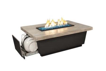 18.5in Contempo Rectangular Propane Drawer Tank Firetable - French Barrel Oak
