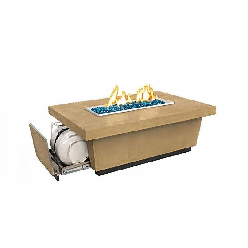 American Fyre Designs 18.5in Contempo Rectangle Propane Firetable Drawer