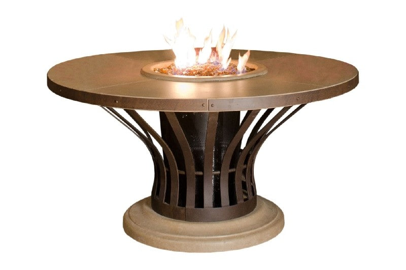 American Fyre Designs 28" Fiesta Round Dining Firetable Black Lava
