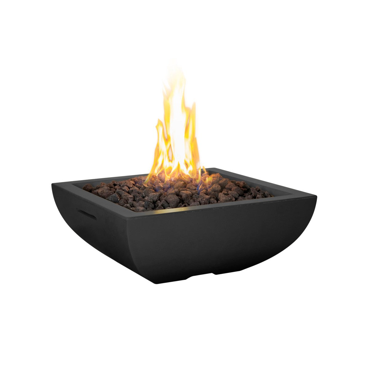 30-Inch Bordeaux Petite Square Fire Bowl Black Lava Gas