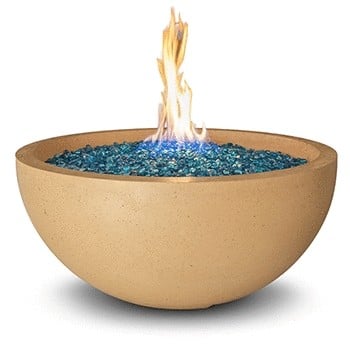 American Fyre Designs 36 Inch Round Fire Bowl Black Lava Natural Gas