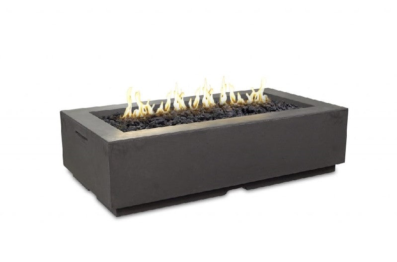 American Fyre Designs 56-inch Louvre Rectangle Firepit, Black Lava