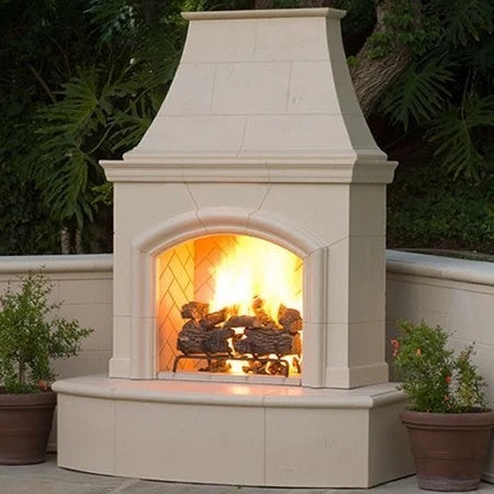 American Fyre Designs 87" Vent-Free Phoenix Outdoor Fireplace, Black Lava