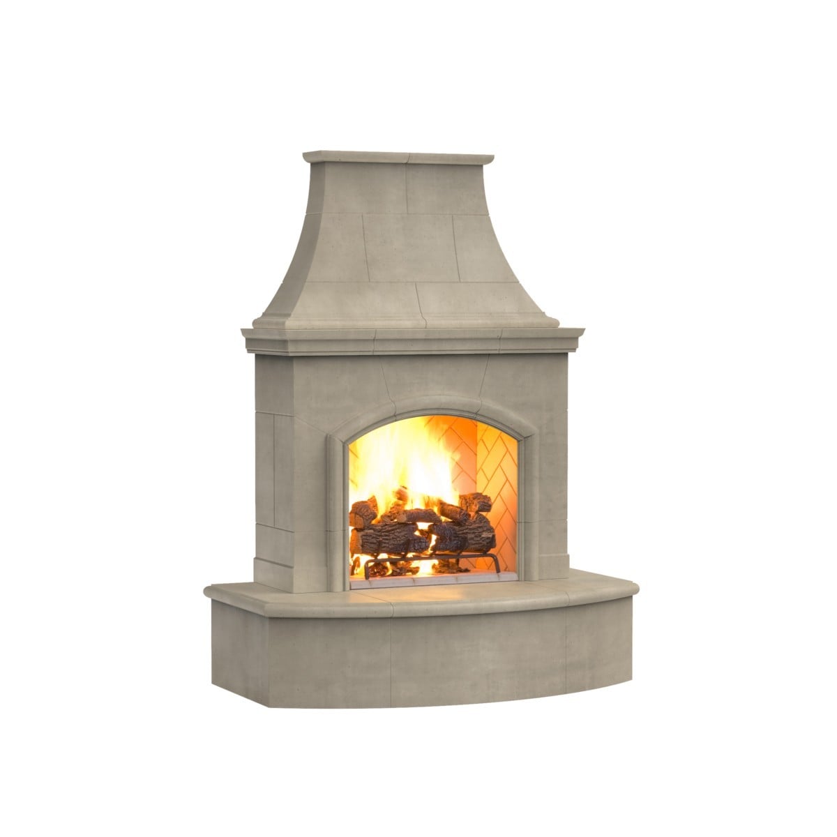 American Fyre Designs 87-Inch Vented Outdoor Phoenix Fireplace Smoke Finish