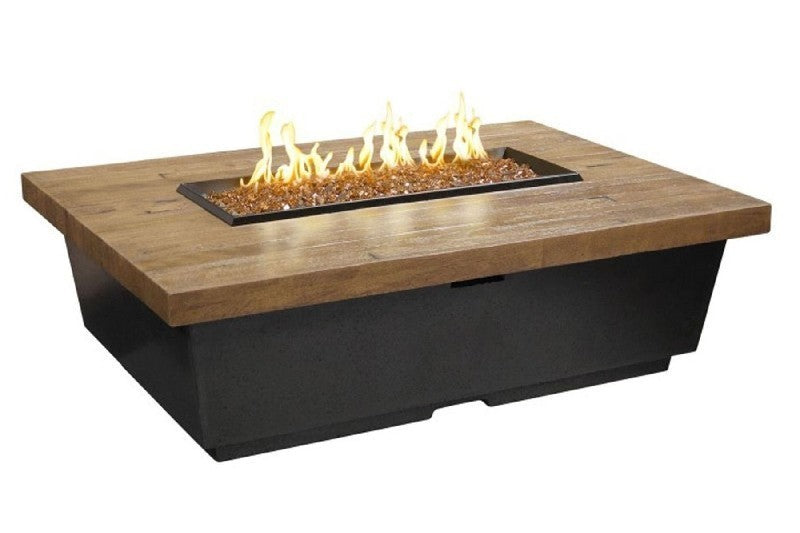 American Fyre Designs Reclaimed Wood 15.5" Contempo Rectangle Gas Firetable
