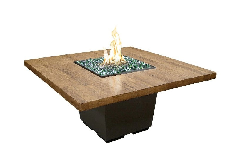 Reclaimed Wood 29-Inch Cosmo Square Dining Firetable Natural Gas