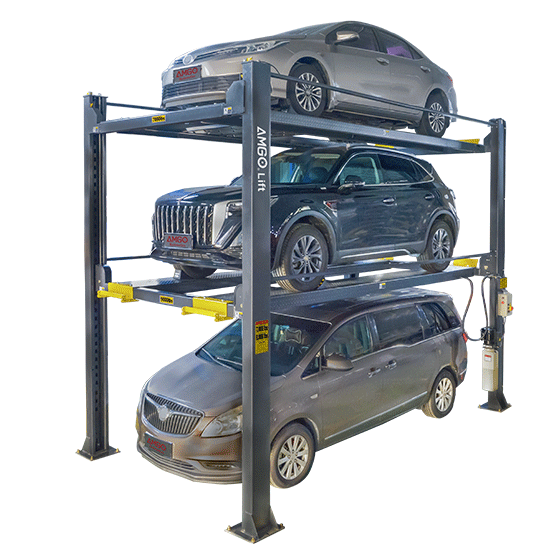 AMGO 4097X Triple Parking Lift Four-Post Embedded Platform System 4097X ...