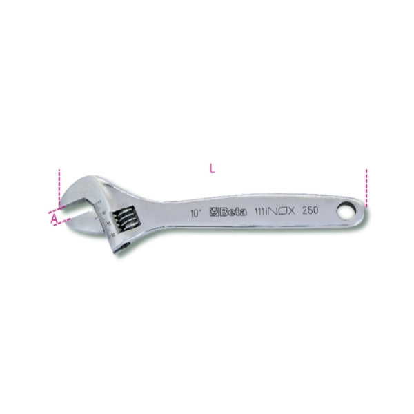 Beta Tools 111INOX Stainless Steel Adjustable Wrenches 150/200/250 mm