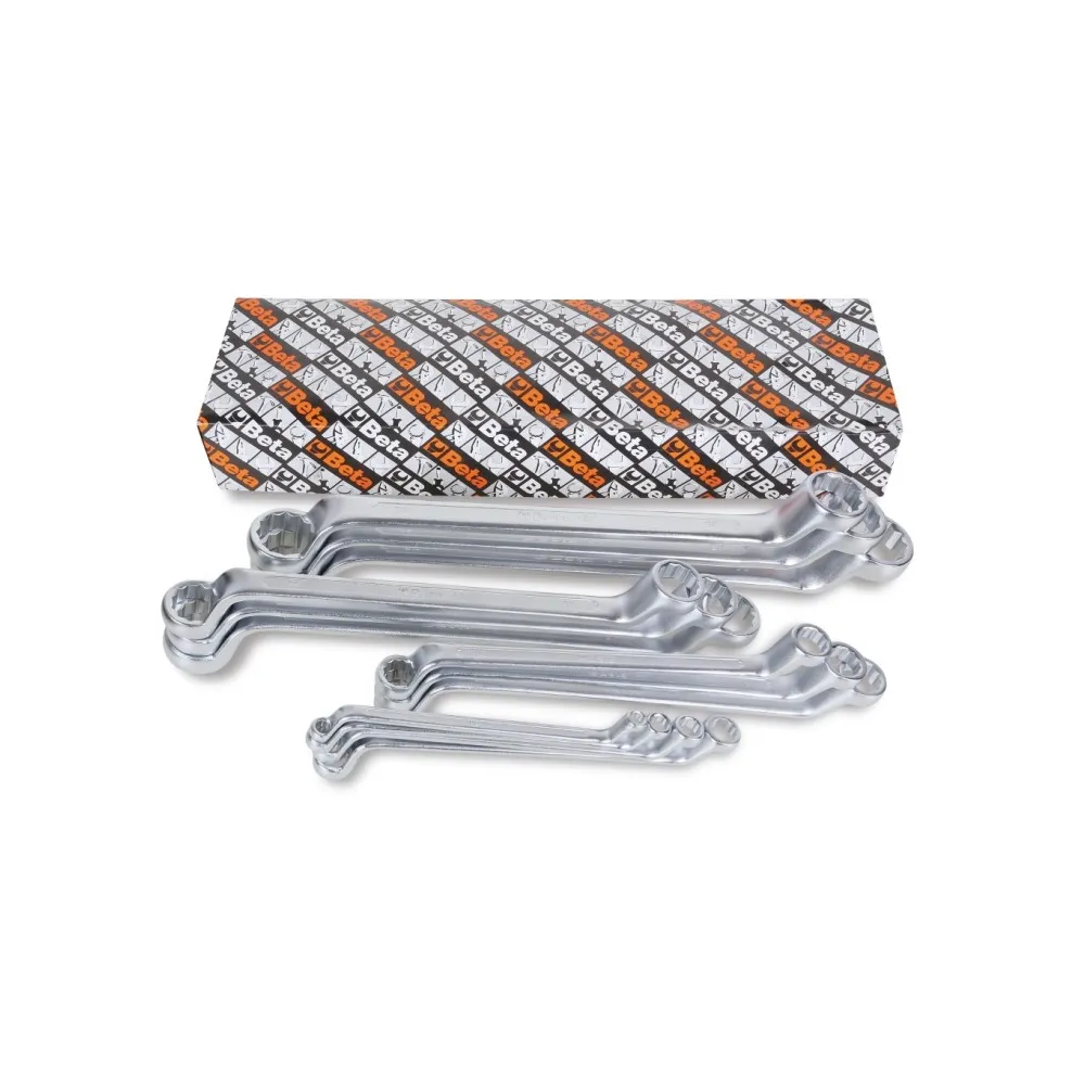 Beta Tools 90/S Set of Double-Ended Bi-Hex Offset Ring Wrenches