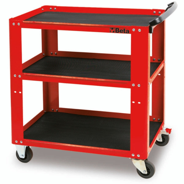 Beta Tools C51 3-Shelf Workshop Trolley with Rubber Tops