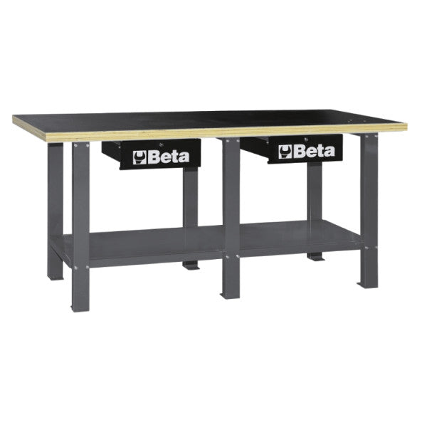 Beta Tools C56W Wood-Top Workbench, Steel Frame, 1200 kg