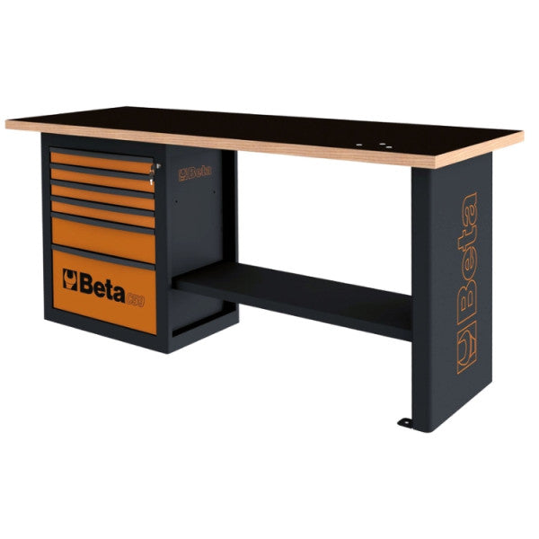Beta Tools Endurance Workbench with 6-Drawer Chest Plywood Top 70cm