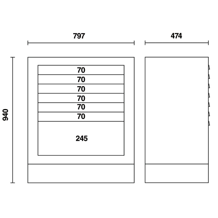 Beta Tools - RC55 M7 Fixed Module with 7 Drawers