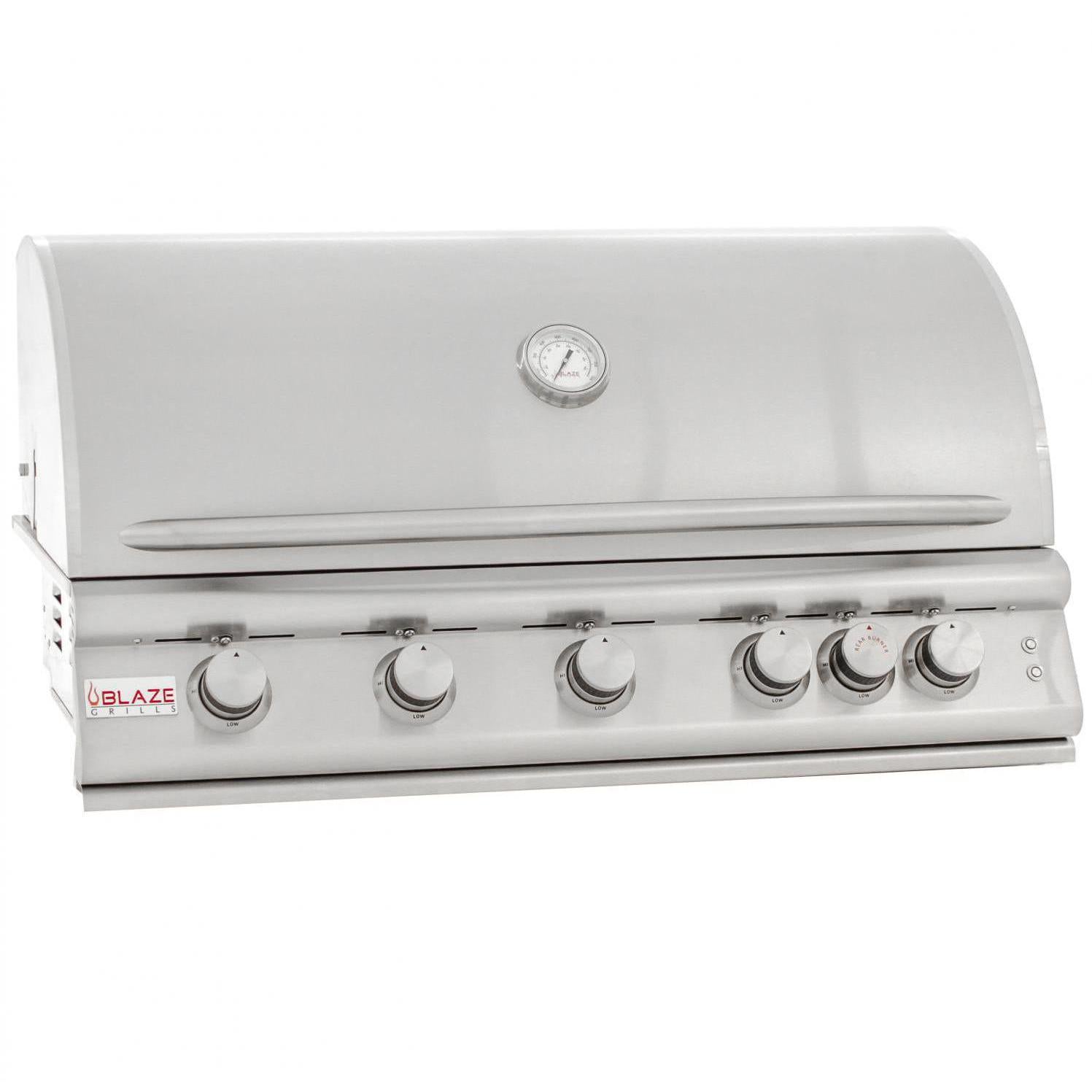 Blaze LTE 40-Inch 5-Burner Built-In Propane Gas Grill With Rear Infrared Burner & Grill Lights - BLZ-5LTE2-LP