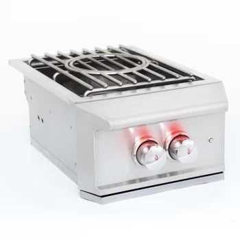 Blaze Professional LUX Built-In Propane Gas High Performance Power Burner w/ Wok Ring & Stainless Steel Lid - BLZ-PROPB-LP/NG