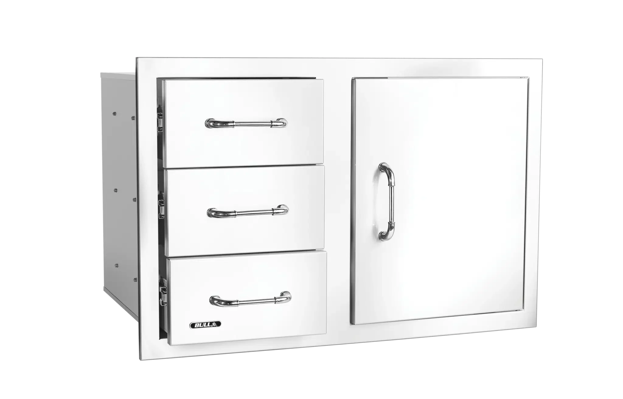 Bull 30″ Stainless-Steel 3 Drawer Door Combo with Reveal - 25900