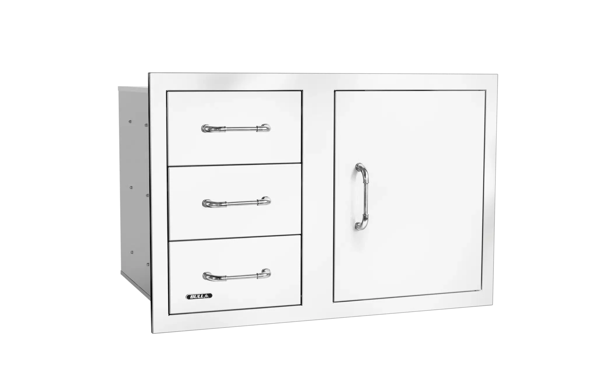 Bull 30″ Stainless Steel 3 Drawer Door Combo with Reveal