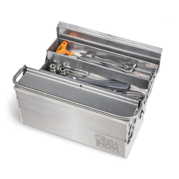 Beta Tools C20TSS Five-Section Cantilever Tool Box Stainless Steel