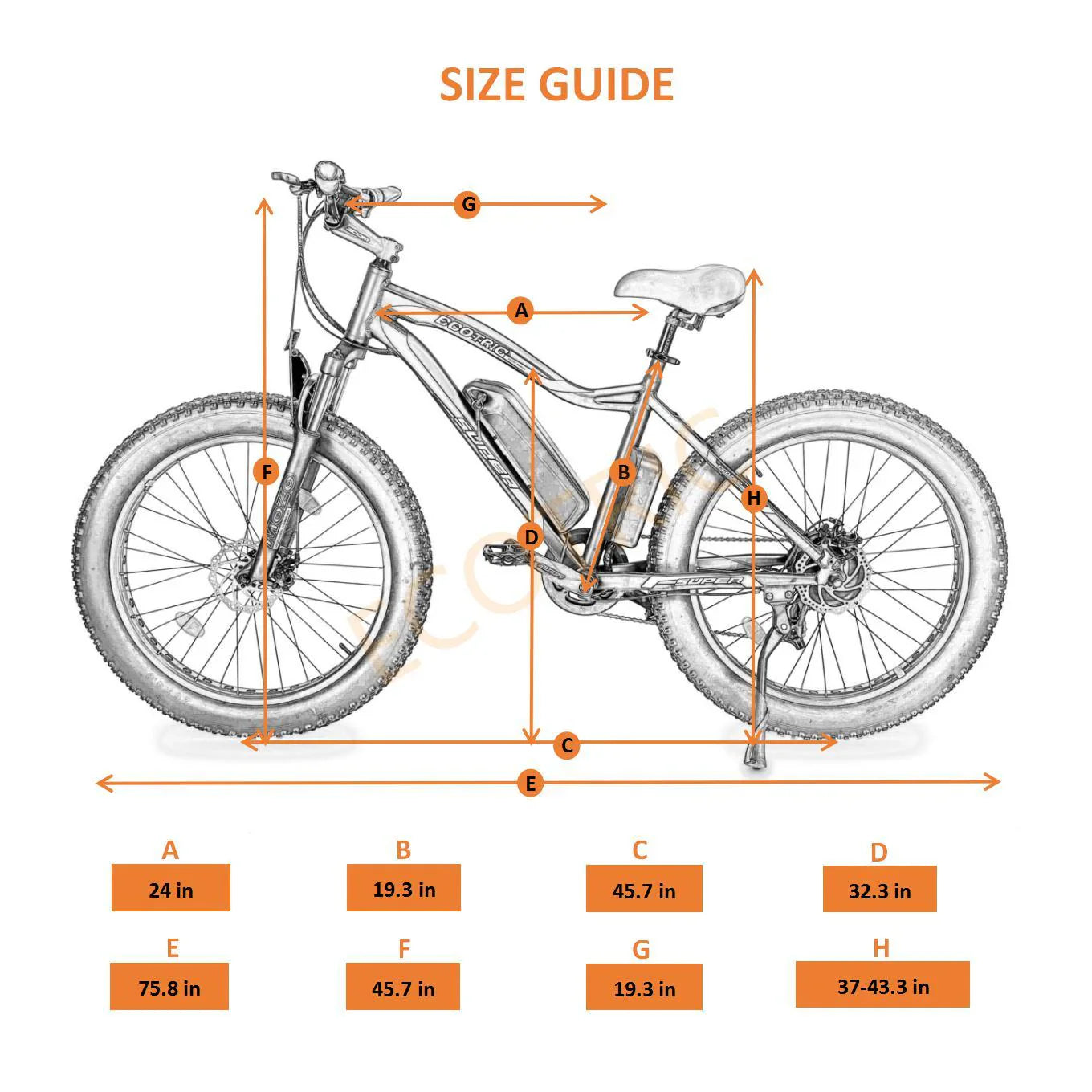 Ecotric Rocket Fat Tire Beach Snow Electric Bike - Blue