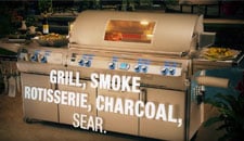 Fire Magic 9-Foot GFRC Pre-Fab Outdoor BBQ Island w/ Refrigerator