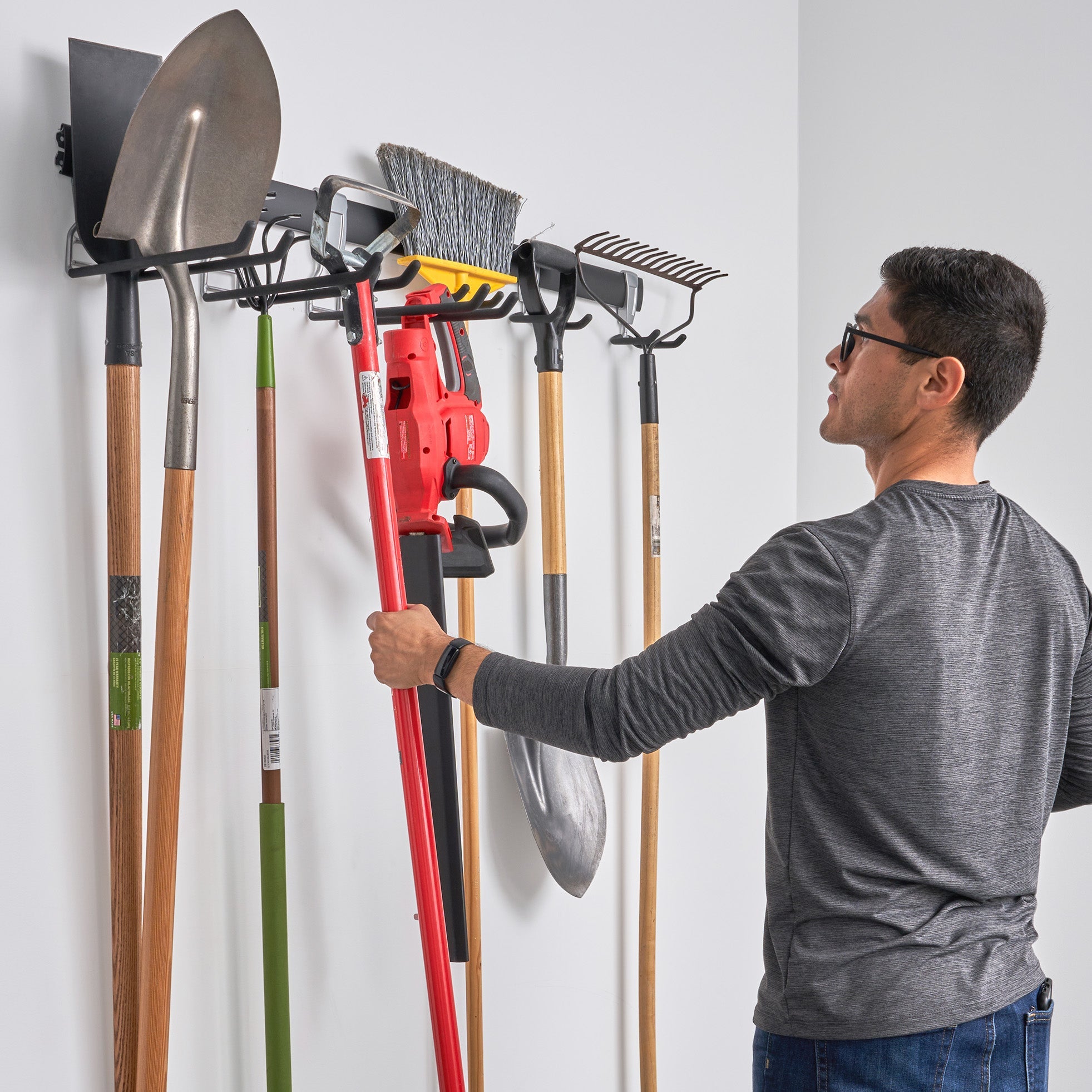Large Rectangular Track System Garage Track System | Double Hook Large & Small 6-Pack sku ...