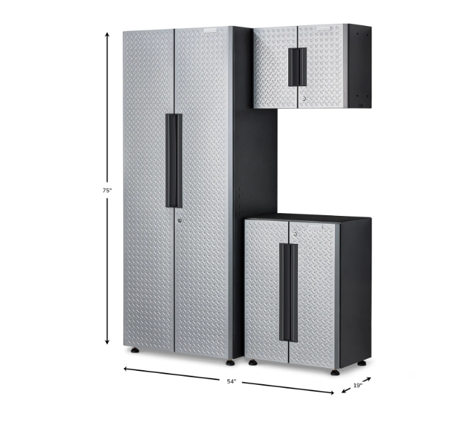 Gladiator 3-piece Silver Flex Cabinet System - GANF03WFMTS