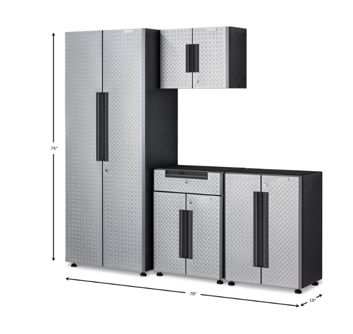 Gladiator 4-piece Silver Flex Cabinet System V - GANF04WCMTS