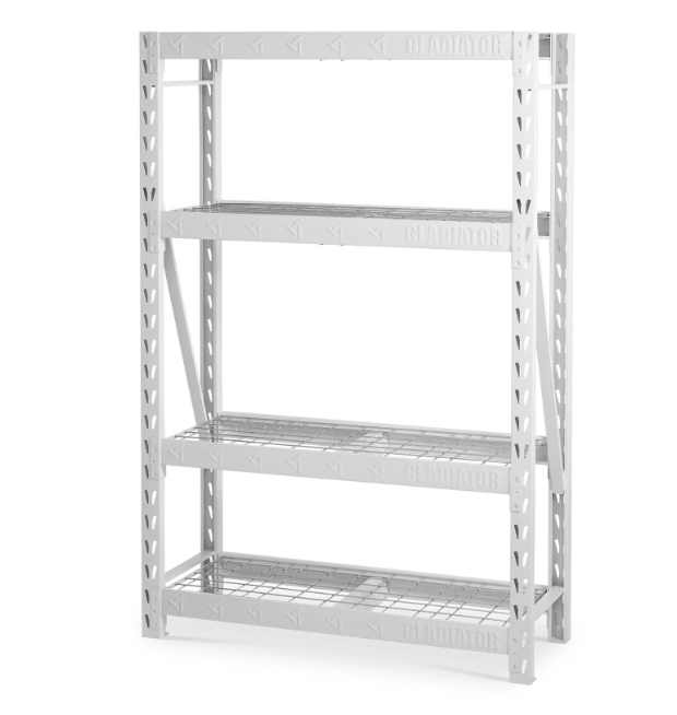 Gladiator 48in Heavy Duty Rack With Four Deep Shelves