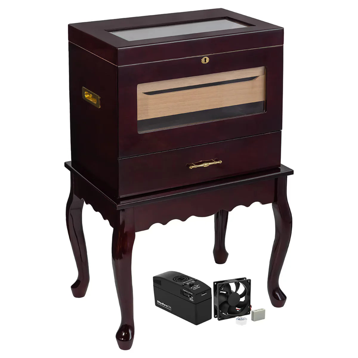 Humidor Supreme Geneve Rosewood Burl End Table Humidor 500