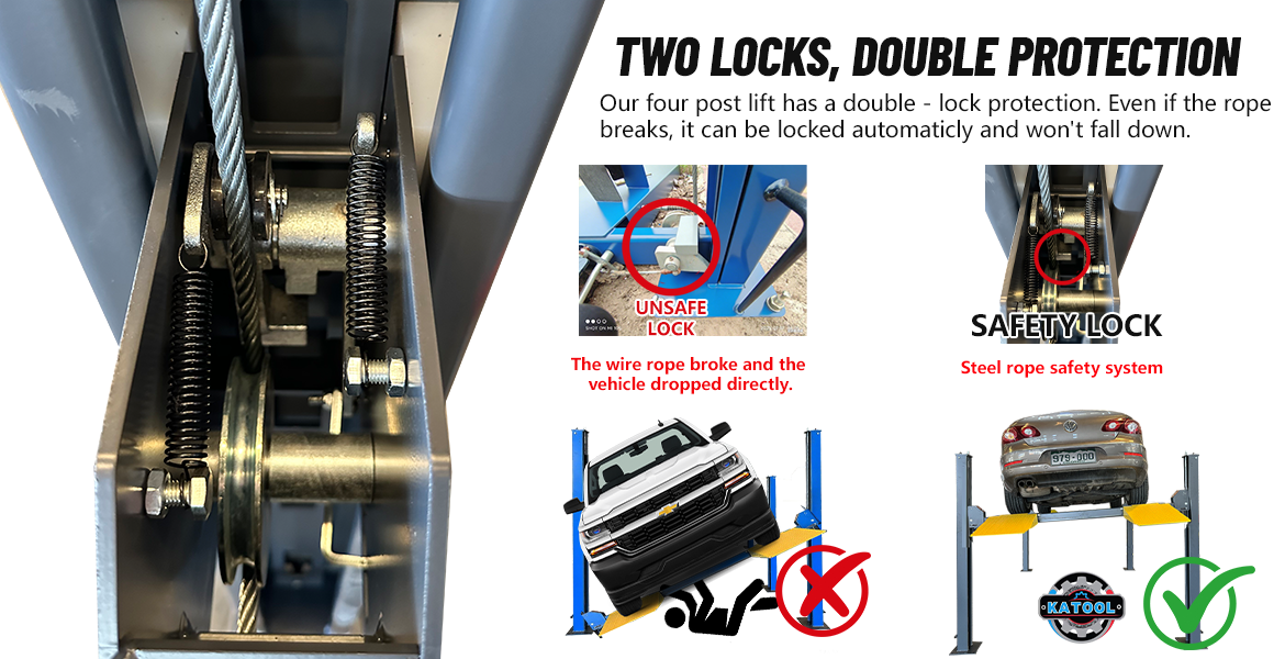 Katool KT-4H850 8,500 lb Four-Post Car Lift Heavy-Duty Garage Parking Lift