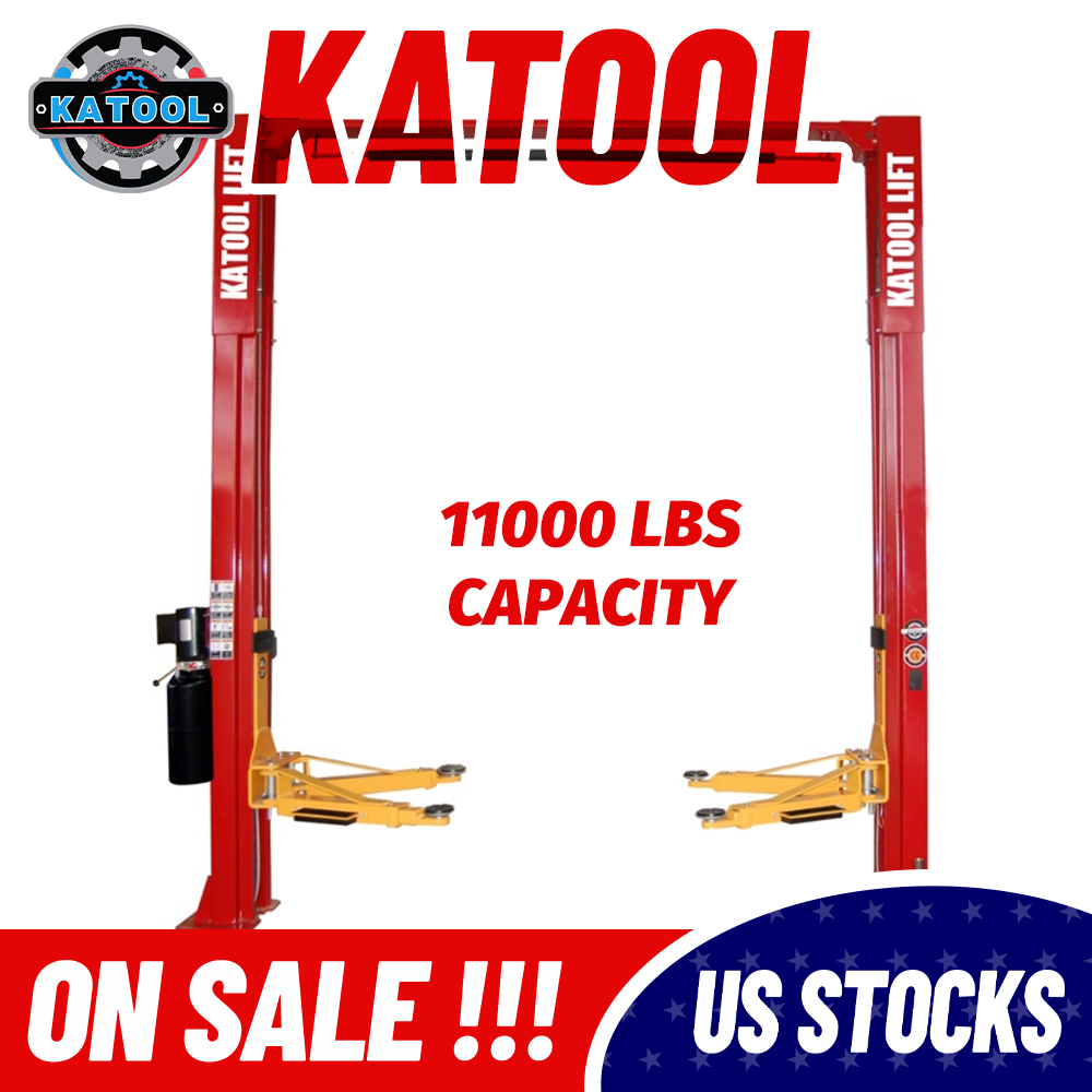 Katool KT-M110 11,000 lb Two-Post Clear-Floor Car Lift