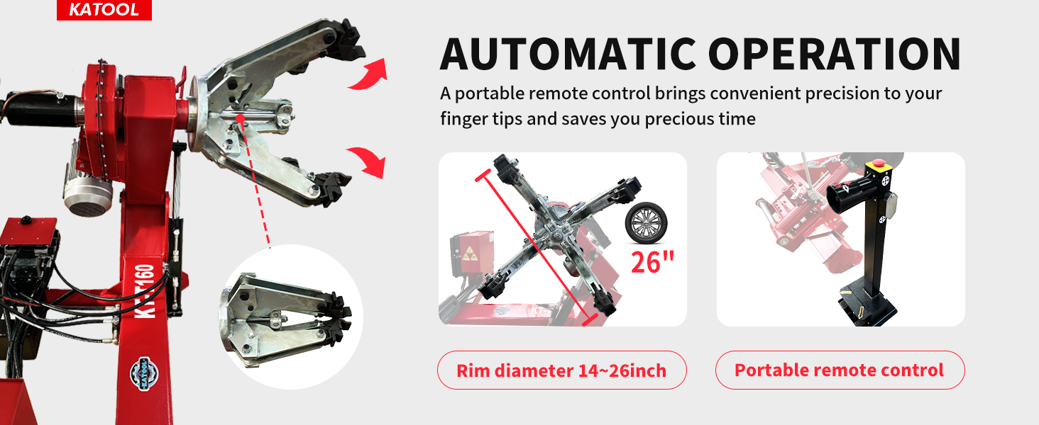 KT-T160 Heavy-Duty Truck Tire Changer Machine for 14-26\" Rims