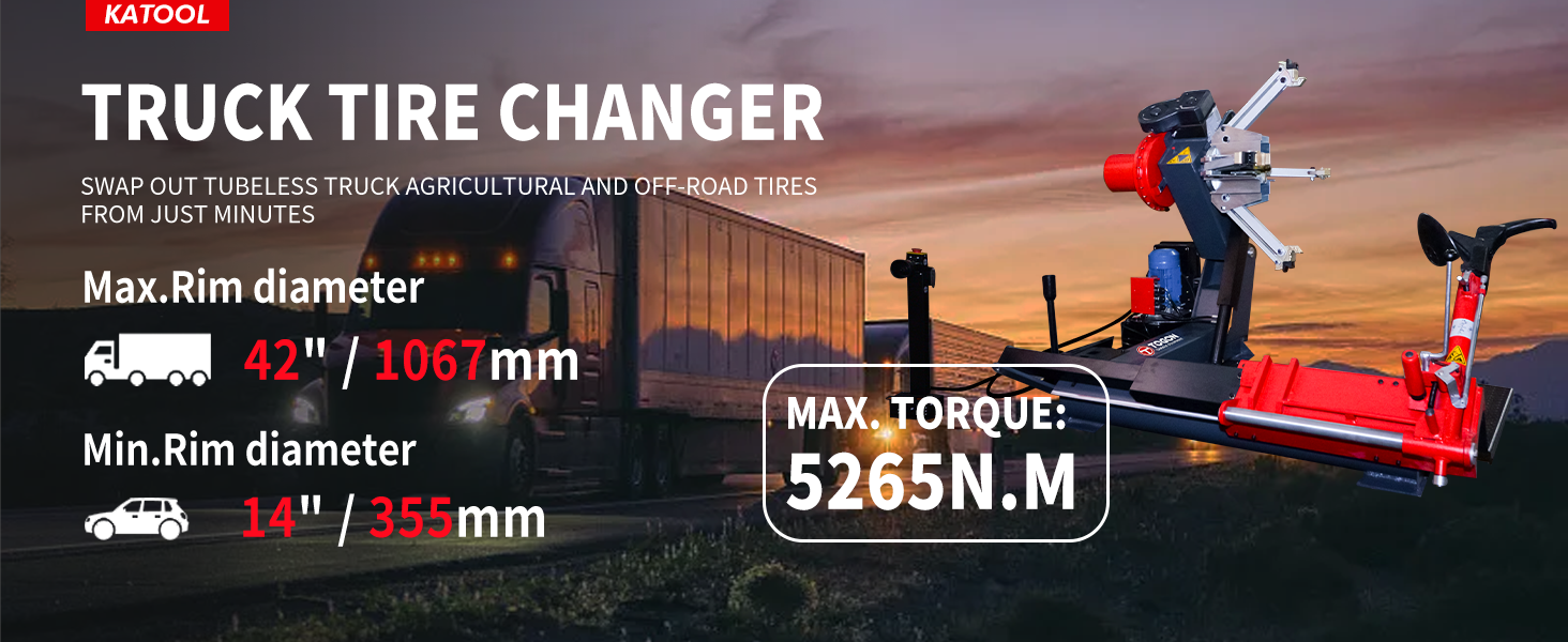 Katool KT-T260 Truck Tire Changer Heavy-Duty 42-inch Wheel Mount