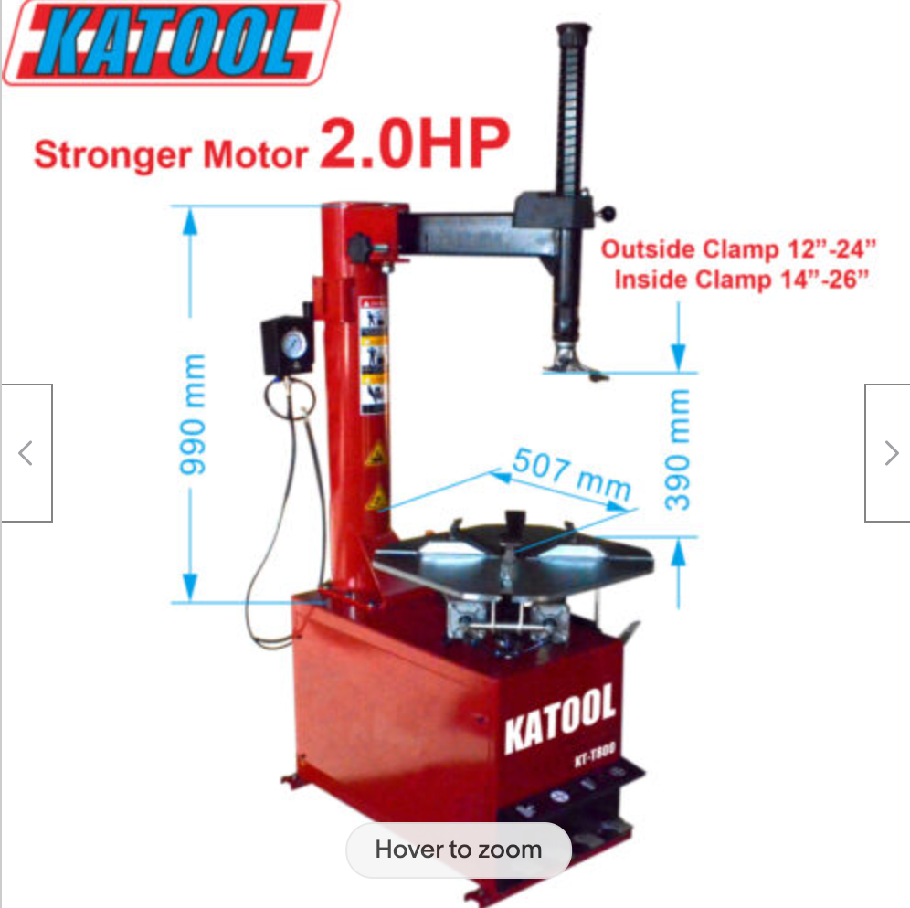 KATOOL KT-T800 Wheel-Clamp Tire Changer 2.0HP Motor Heavy-Duty