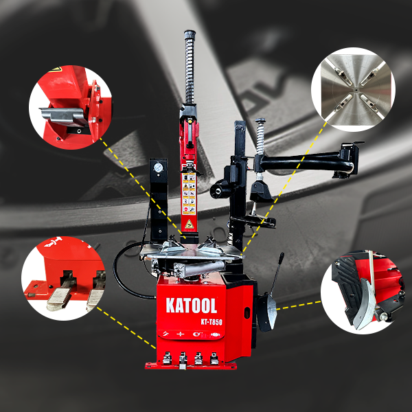 KATOOL KT-T850 Tilt-Arm Wheel Clamp Tire Changer Machine 47-inch Capacity