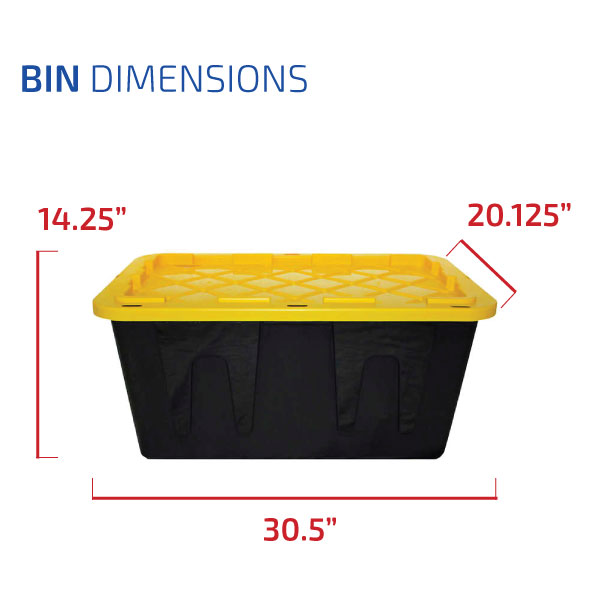 Lockable Storage Bin - 27 Gallon Set of 5