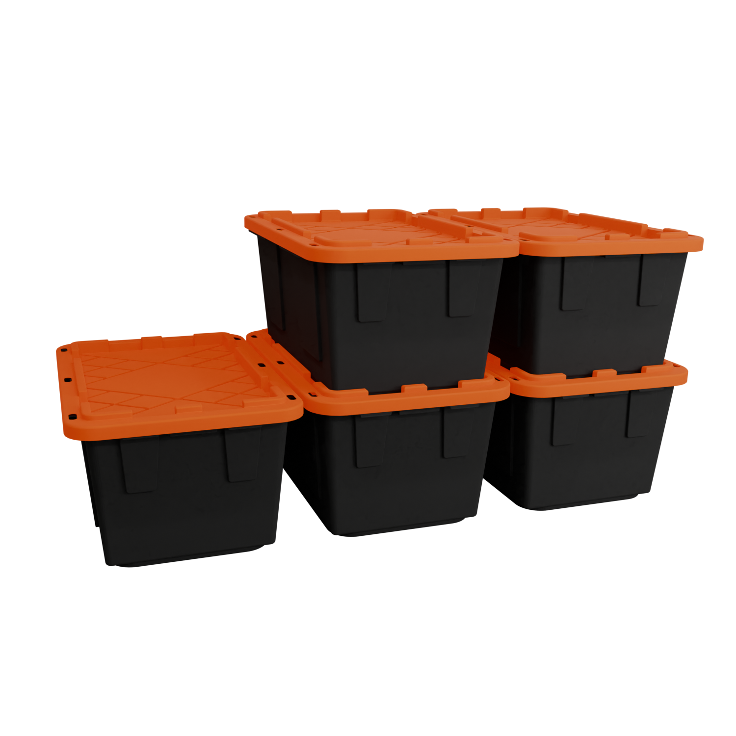 Lockable Storage Bin - 27 Gallon - Set of 5 - Midnight