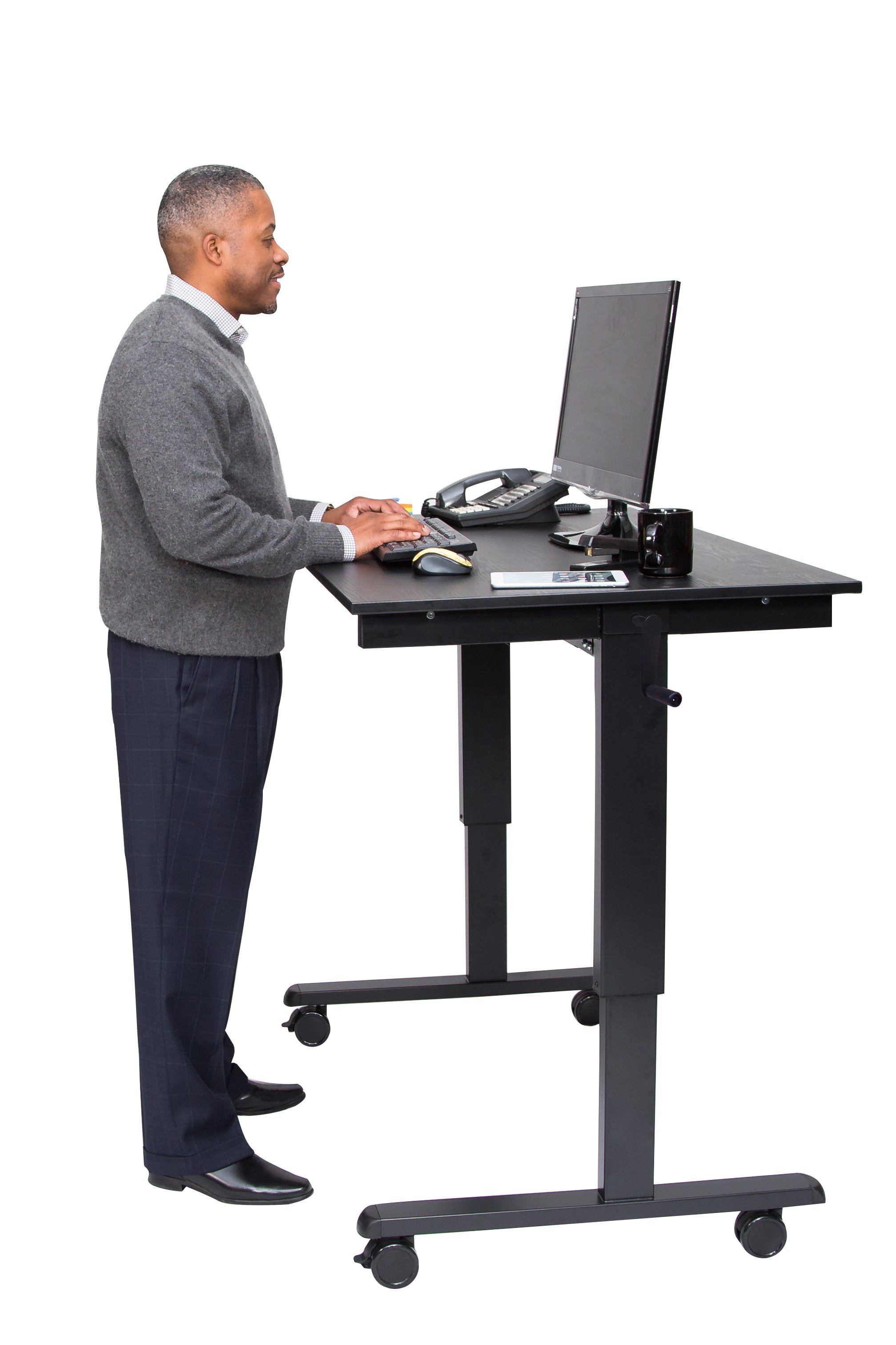Luxor STANDCF48-BK/BO Crank Adjustable Stand Up Desk