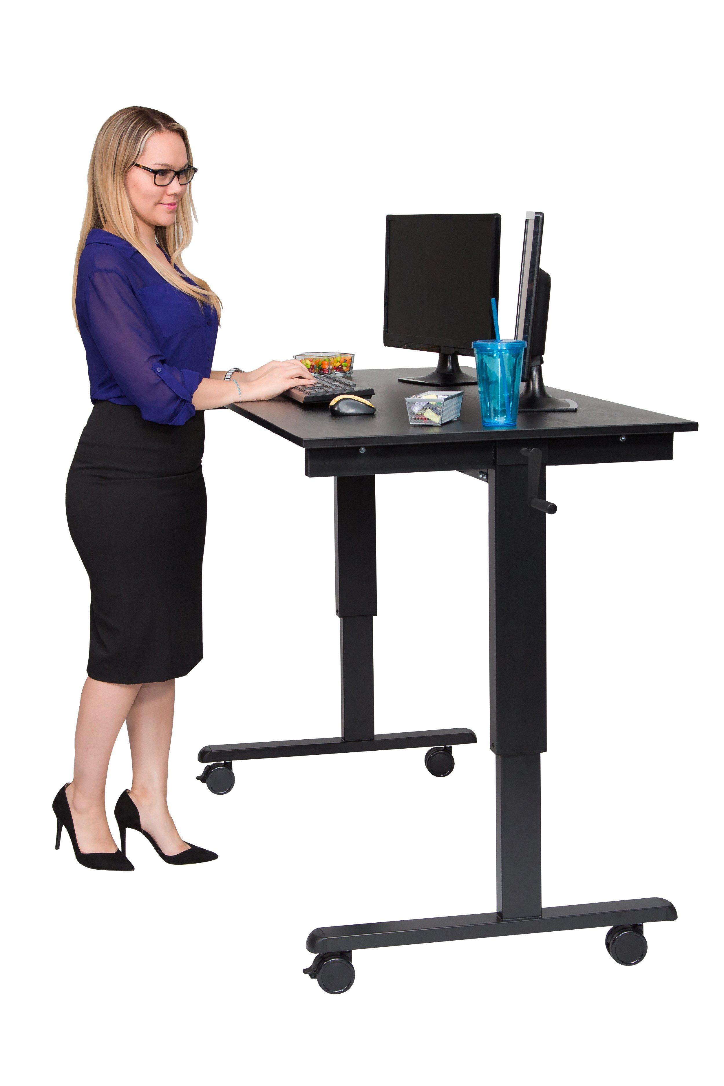 Luxor STANDCF60-BK/BO Crank Adjustable Stand Up Desk