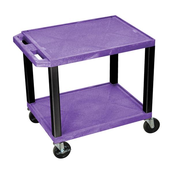 Luxor Tuffy Purple 2 Shelf AV Cart W/ Black Legs &amp; Electric