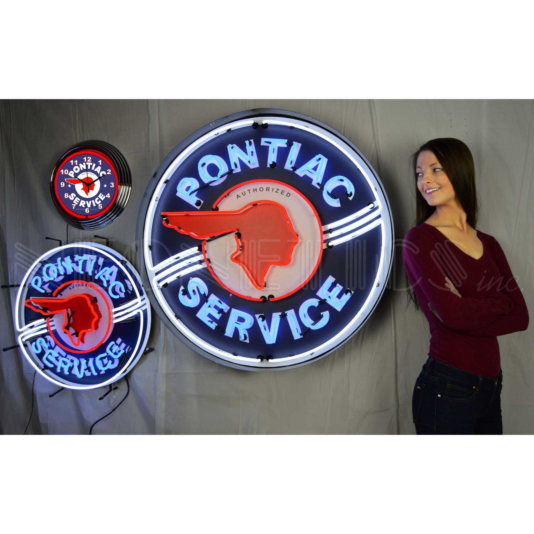 Neonetics Pontiac Service 36 Inch Neon Sign In Metal Can