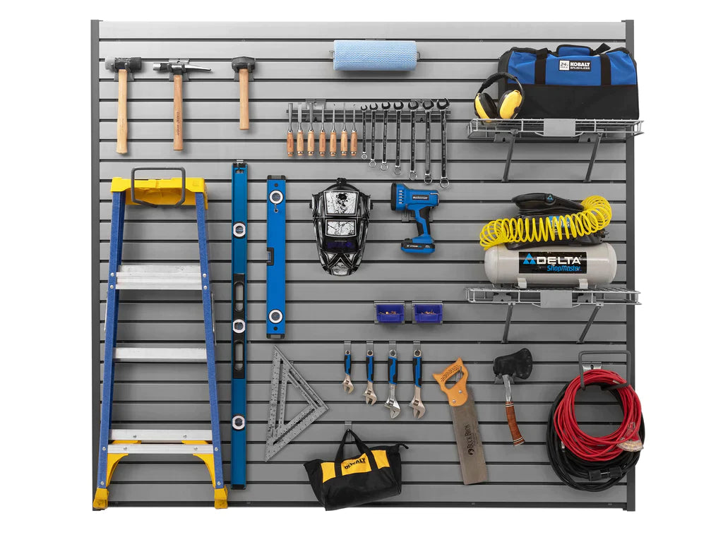 NewAge 40 SQ. FT. PVC Slatwall with 40-Piece Accessory Kit