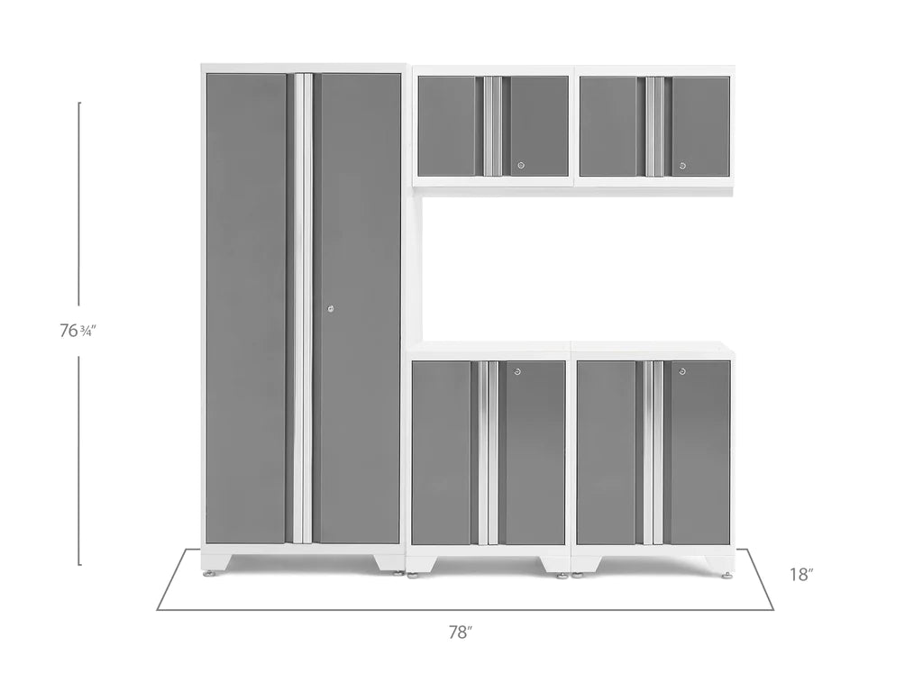 NewAge Bold Series 5 Piece Cabinet Set with Base Wall