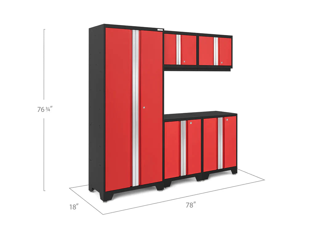 NewAge Bold Series 5 Piece Cabinet Set with Base Wall