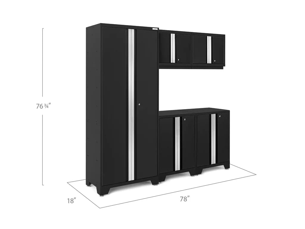 NewAge Bold Series 5 Piece Cabinet Set with Base Wall