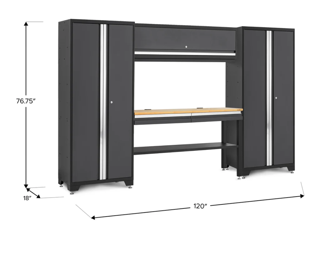 Newage Bold Series Gray 5 Piece Set with Bamboo Worktop - 73509